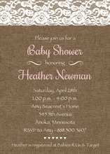 Trendy Coral White Lace Vintage Frame Invitations
