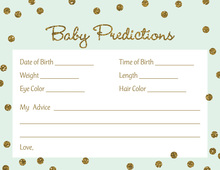 Gold Glitter Graphic Dots Mint Baby Predictions
