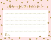 Pink Gold Dots Baby Shower Advice Cards