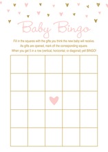 Pink Chevron Elephant Baby Shower Bingo Game