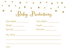 Navy Stripes Gold Anchor Baby Prediction Cards
