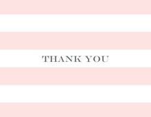 Light Pink Stripes Watercolor Flowers Thank You Note