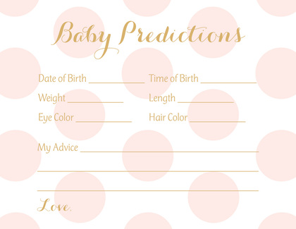 Lavender Polka Dots Baby Prediction Cards