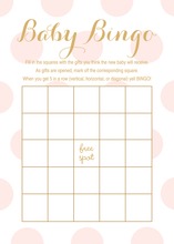 Pink Gold Dots Baby Shower Bingo Cards
