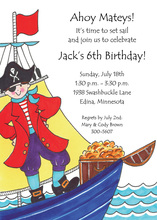 Litte Pirate Photo Birthday Party Invitations