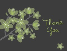 Beautiful Bridal Green Posies Thank You Cards