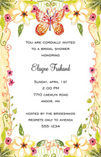 Multicolor Butterflies In Polka Dots Theme Invitations