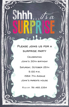 Multicolored Striped Surprise Party Invitations