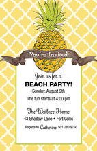 Yellow Pattern Pineapple Invitations