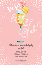Bubbly Toast Pink Cocktail Shower Invitations