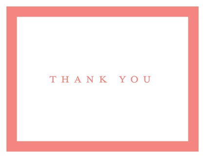Simply Modern Pink Border Thank You Cards