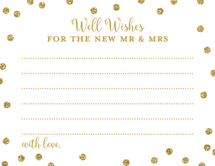 Pink Faux Gold Glitter Dots Well Wishes Cards