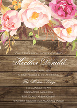 Pink Polka Dot Floral Bouquet Bridal Shower Invitations