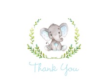 Blue Elephants Thank You Cards