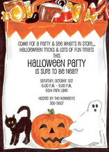 Pumpkin Jack-O'-Lantern Halloween Invitations
