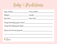Pink Baby Feet Footprint Baby Prediction Cards
