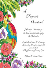 Parrot In Tropical Paradise Invitations