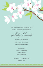 Beautiful Posy Branch In Playful Blue Invitations