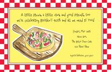 Purple Trim Pizza Slices Invitation
