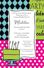 Ladies Cake Birthday Invitations