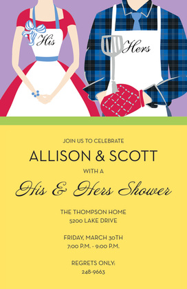 Casual Grill Couple Shower Invitations