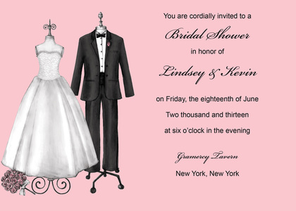 Modern Formal Couple Dress Wedding Invitations