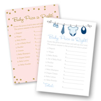 Baby Shower Games Price is Right Cards