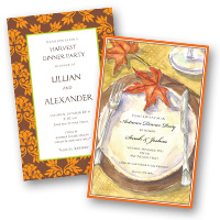 Seasonal holiday party Thanksgiving Invitations