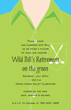 Golf Tease Simple White Invitation