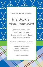 Golf Mix Plaid Borders Invitation