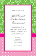 Tennis Mix Border Pink Green Invitations