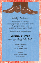 Unique Cowboy Brown Boots Invitation