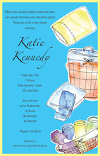 Traditional Linen Shower Invitations