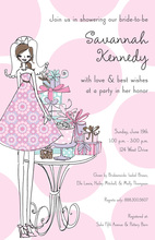 Simplified Wedding Cake Floral Decoration Invitations