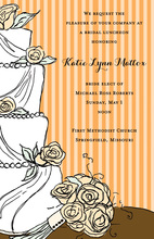 Classy Wedding Cake Floral Decoration Invitations