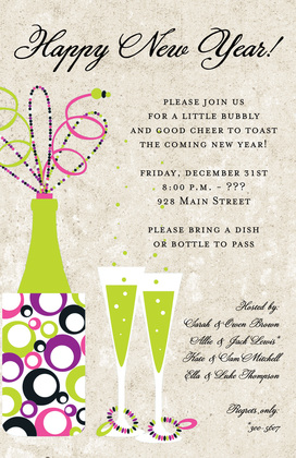 New Year Cocktail Invitations