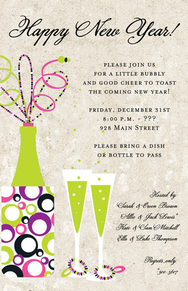 New Year Pop Invitations