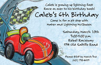 Race Winner Car Racing Birthday Invitations