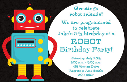 Smiling Robot Invitations