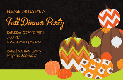 Chevron Pumpkins Invitation