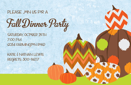 Abstract Jazzy Pumpkins Invitation