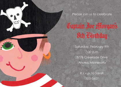 Commanding Boy Pirate Invitations