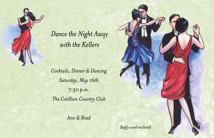 Waltzing Dance Couples Invitation