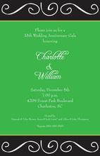 Formal Scroll Green Invitations