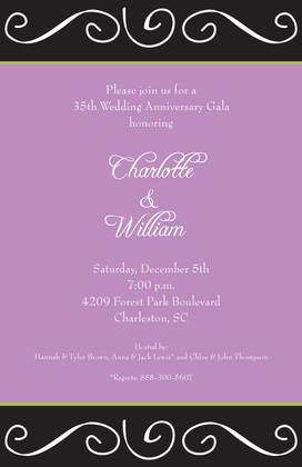 Holiday Scroll Red Invitations
