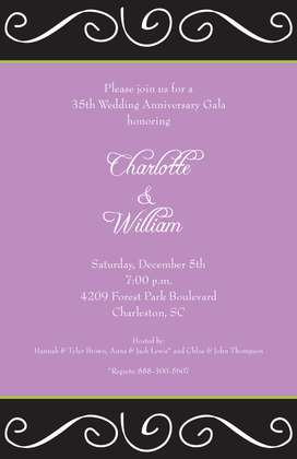 Unique Scroll Pink Invitations