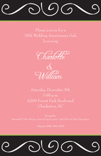 Unique Scroll Pink Invitations