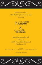 Drawing Scroll Yellow Invitations