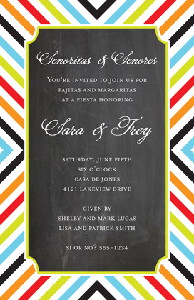 Diagonal Stripes Bright Invitations