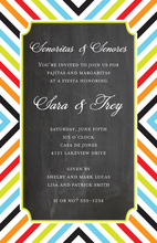 Diagonal Stripes Chalkboard Invitations